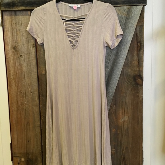 Dresses & Skirts - Neutral Cotton Crisscross Dress Dresses & Skirts - Neutral Cotton Crisscross Dress